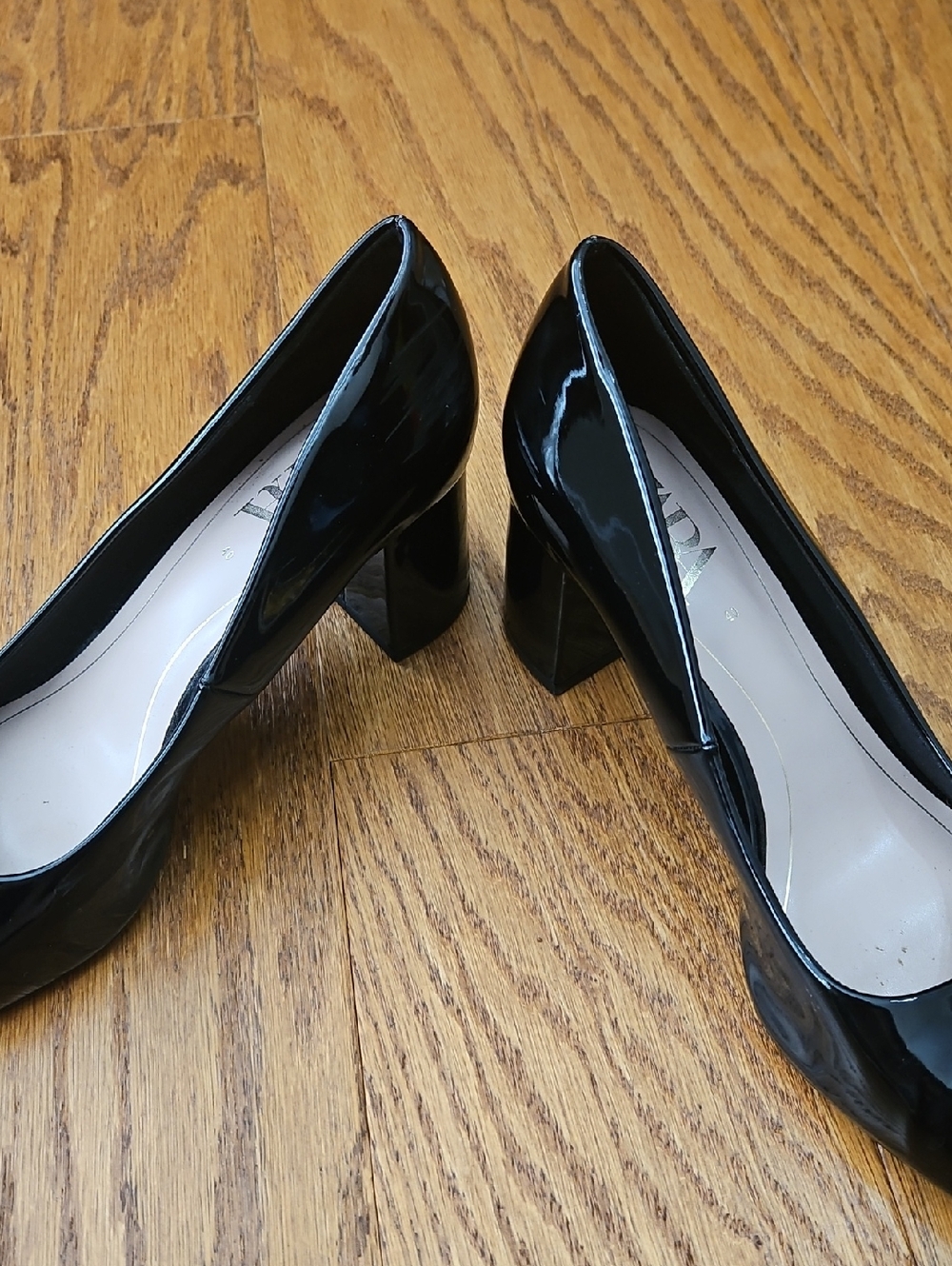 Zara patent leather block heel Shoes Sz 40 - Picture 6 of 7